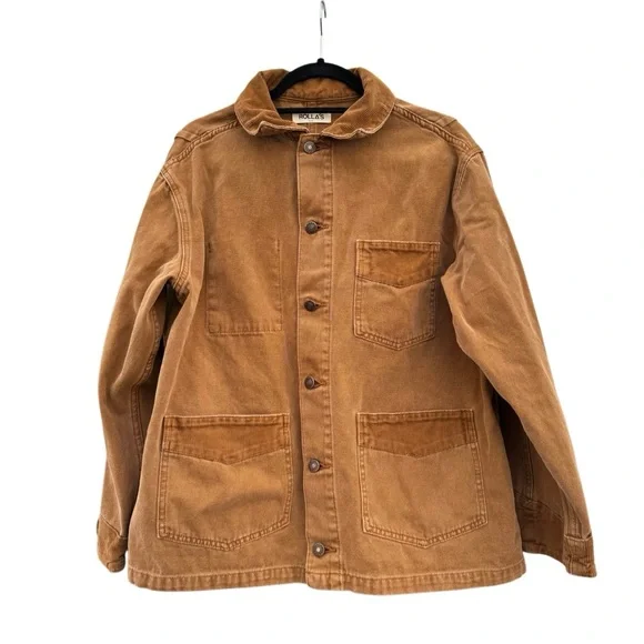 Rolla's Women's Denim Corduroy Barn Jacket in Washed Cocoa Size Medium (10) - Picture 8 of 11
